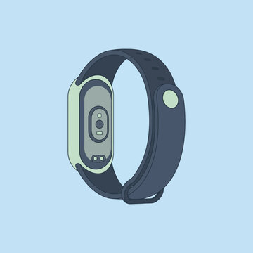Minimalist vector illustration of a smart fitness band