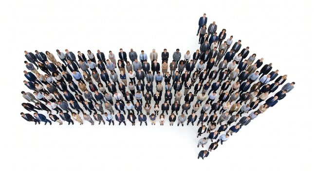 Teamwork makes the dream work a human arrow pointing forward