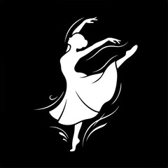Elegant Silhouette of a Ballerina Performing a Graceful Dance Pose © MdSourav