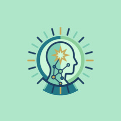 Fototapeta premium A stylized icon representing human intelligence and mental growth
