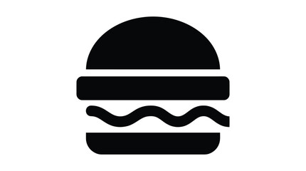 Fototapeta premium Hamburger icon displays a classic fast food sandwich silhouette.