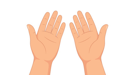 Obraz premium Two open hands are held up in a gesture of prayer or offering against a white background.