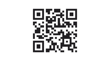Fototapeta premium A black and white QR code is displayed on a white background.