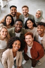 Obraz premium Diverse group smiling together.