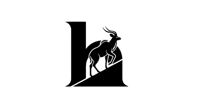 Black and white logo of a deer inside letter L.
