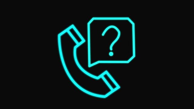 Phone icon with question in speech bubble, representing financial communication or sales calls