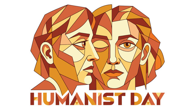 People observe faces on Humanist Day in a lifestyle event setting.