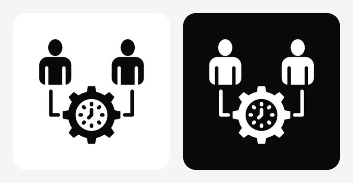Black and white background style collection icon of Workforce Management