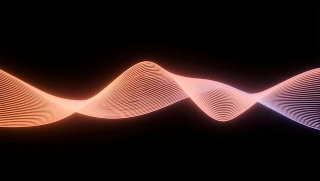 A neon waveform creates an abstract pattern on a dark background.