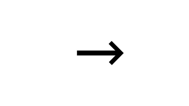 Red arrow white background. direction symbol indicating back or previous page. simple red pointer showing opposite direction 4k video