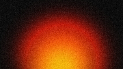 Abstract dark grainy background with warm glowing orange and yellow sunburst light leak © GS Digital Studio