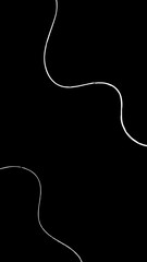 Obraz premium Abstract black vertical wallpaper with minimal white curved fluid lines