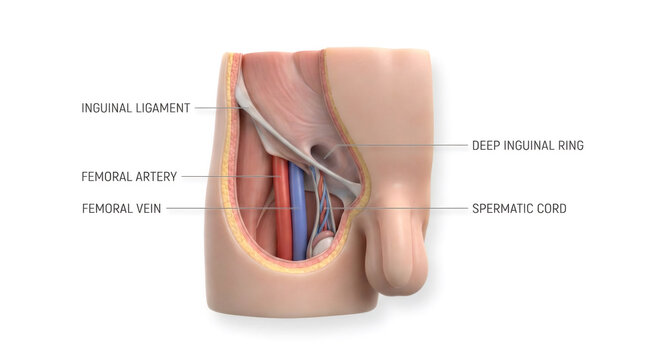 Anatomical Model of Human Inguinal Region and Femoral Anatomy