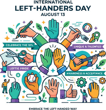 International Left-Handers Day, left-handed awareness, celebrate lefties, unique talents