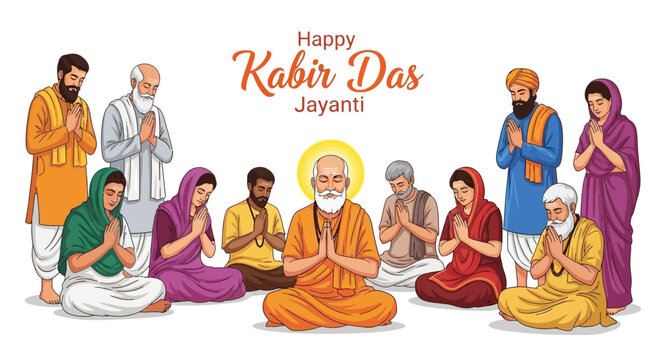 Celebrate happy Kabir Das Jayanti with devotees gathered in prayer and devotion around the revered saint