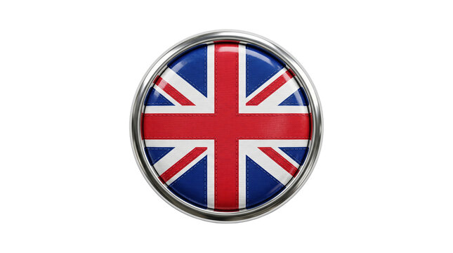 United Kingdom Union Jack Flag Round Metal Badge Icon &ndash; British Button Pin Isolated on White Background