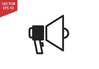 Fototapeta premium Black Megaphone Icon Vector Graphic.