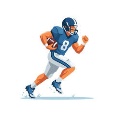 Fototapeta premium American Football Player Running With Ball During Game.