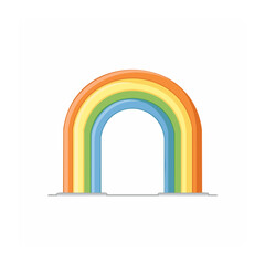 Fototapeta premium Flat design rainbow arch with white background