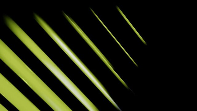 Abstract neon green and silver diagonal beams cutting black void minimalist futuristic geometric high contrast backdrop