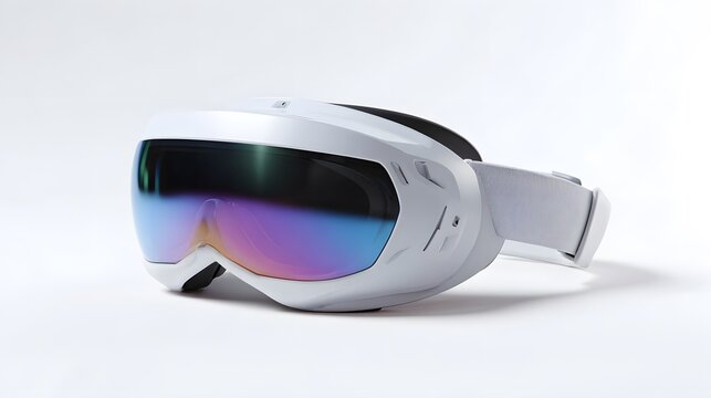 Virtual Reality or VR 3d render realistic model in isolate white background. VR Glasses for 360 environment games or simulation training. on isolate white background
