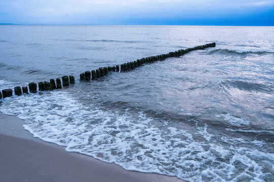Miedzyzdroje Pier at Blue Hour on the Baltic Sea Coast, Poland
