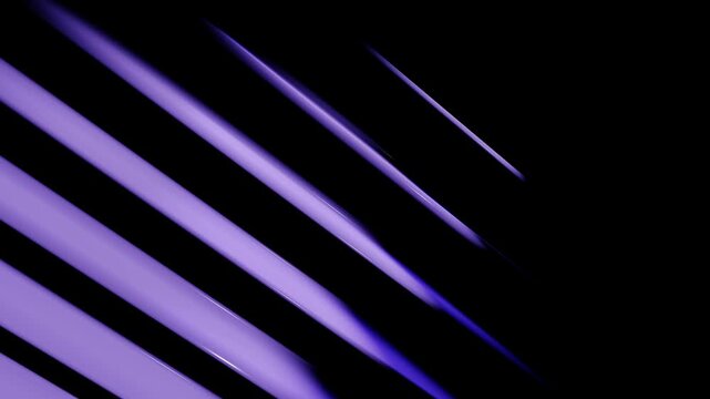 Abstract violet diagonal light beams cutting through black void in a sleek futuristic minimalist style