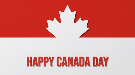 Fototapeta premium Happy canada day celebration with maple leaf flag