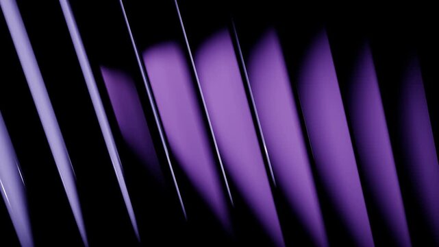 Purple curved architectural panels flowing in rhythmic sequence within abstract digital space featuring moody dark cinematic shadows