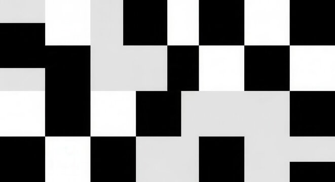 Abstract Geometric Pattern with Black White and Grey Squares for Modern Background Design