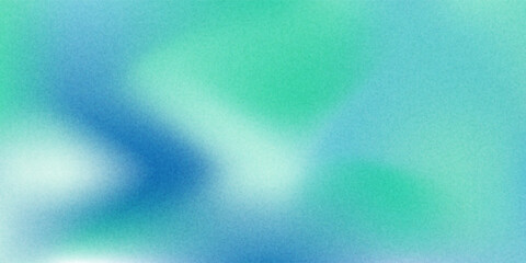 Fototapeta premium Amazing Blue Green Blur Gradient With Grainy Noise Texture. Abstract Turquoise Mesh and Dynamic Flow Background