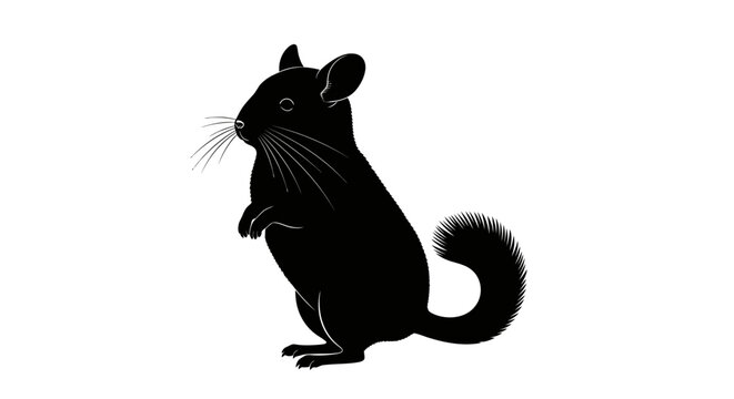Charming Chinchilla in a Playful Pose, Wildlife Illustration, Creative Environment, Artistic Viewpoint