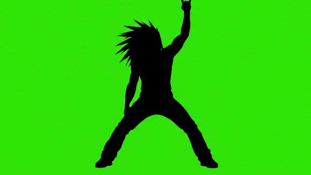 silhouette energetic headbanging vector motion video