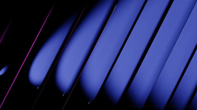 Blue 3D glossy pipes aligned diagonally minimalist dark void dramatic spotlight tech aesthetic