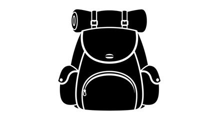 Backpack stands ready for an outdoor adventure as a symbol of travel and wilderness exploration. © Nevi