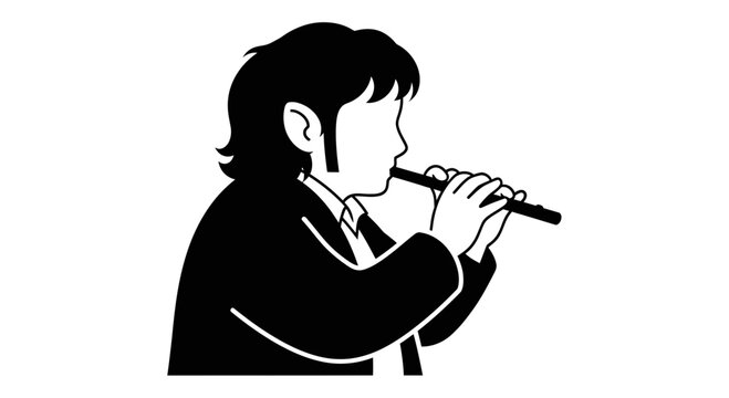 Musician playing a wooden flute captures the essence of artistic expression and the soothing melody of traditional wind instruments.