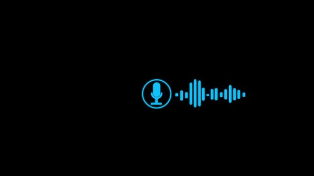 Podcast. Badge, icon stamp logo Motion graphics music equalizer signal concept