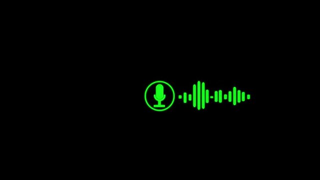 Podcast. Badge, icon stamp logo Motion graphics music equalizer signal concept