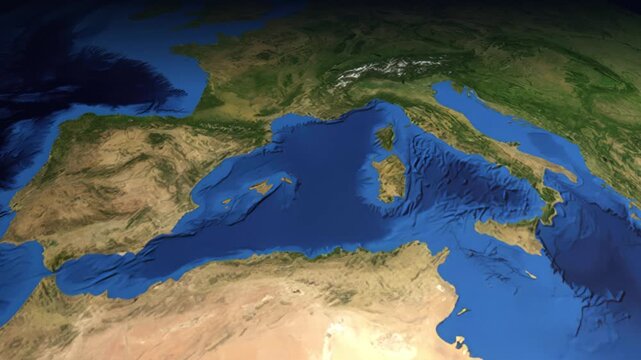 Animated Flight Path Map from Madrid Spain to Miami Florida