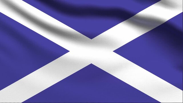 Full screen loop video of Scotland flag waving