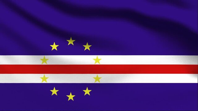 Full screen loop video of Cape Verde flag waving