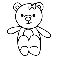 Fototapeta premium Illustration of a Cute Teddy Bear, rabbit , baby born doodles element design