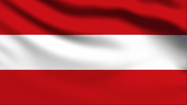 Full screen loop video of Austria flag waving