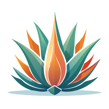 Colorful flat design agave plant illustration