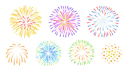 Fototapeta na wymiar 花火のセット_ベクターイラスト