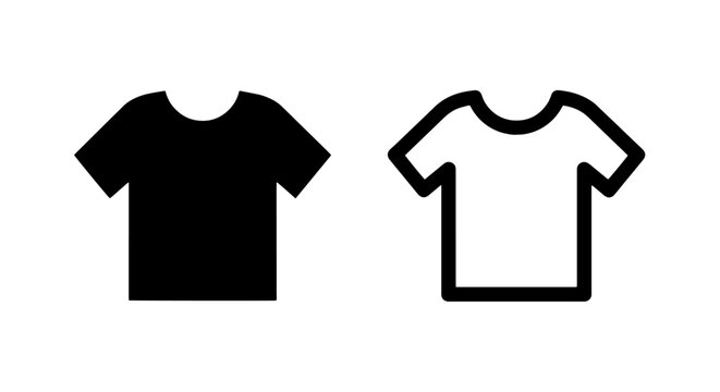 Minimalist t-shirt garment clothing icon set with clothing silhouette wardrobe