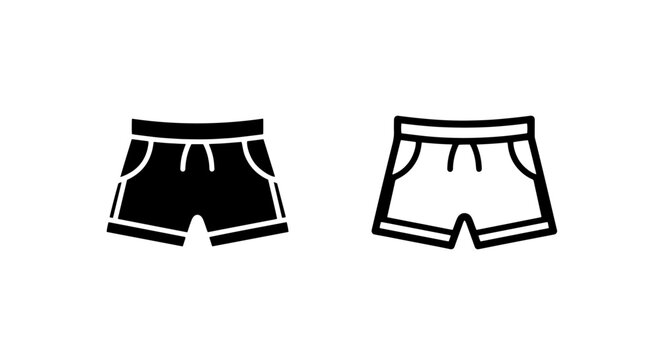Shorts pants garment apparel clothing icon set with clothing, silhouette