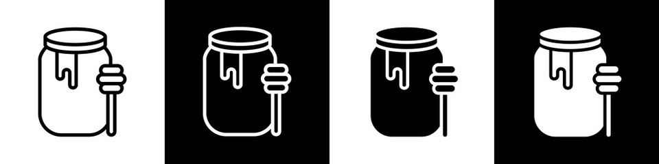 Wildflower Honey black and white icon design concept © okta