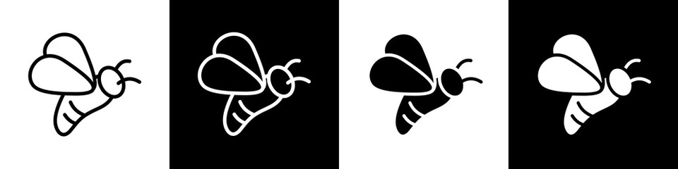 Bee black and white icon design concept © okta