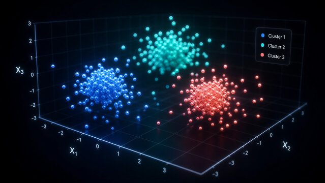 3D Scatter Plot Machine Learning Clustering Visualization